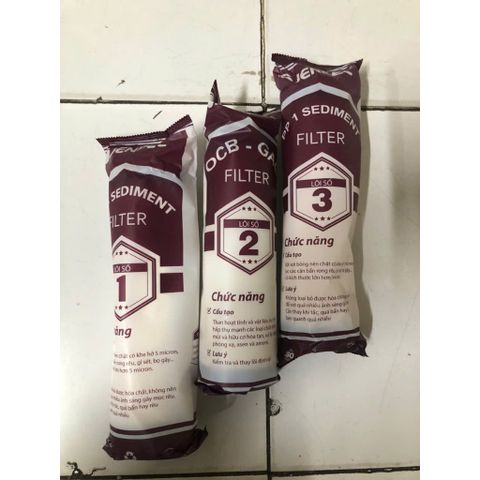 Lõi Lọc Nước RO Jenpec Số 1, 2, 3 Chính Hãng - Sợi Bông PP 5 Micron Cho Máy Lọc Nước 10 Inch - Thay Lõi Định Kỳ 3-9 Tháng