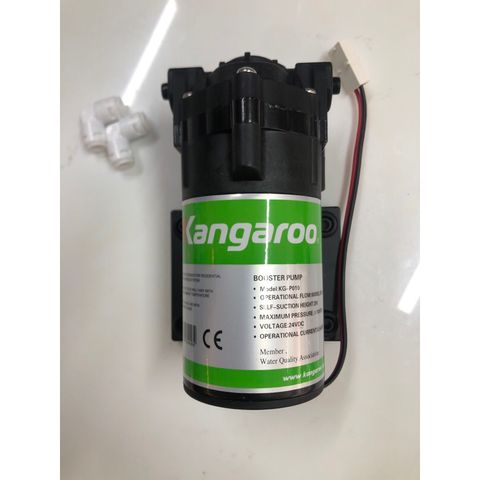 Máy bơm tăng áp Kangaroo 24V - Thiết bị lọc nước RO gia đình - Áp suất tối đa 100 PSI, lưu lượng 600 ML/Phút, hàng chính hãng