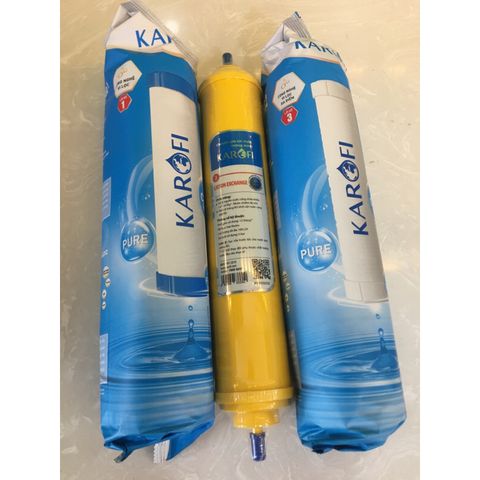 Bộ 3 Lõi Lọc Nước Karofi Số 123 - Lõi Thay Thế Chính Hãng Cho Máy Lọc Karofi K8RO-H - Xử Lý Nước Cứng, Loại Bỏ Cặn Bẩn