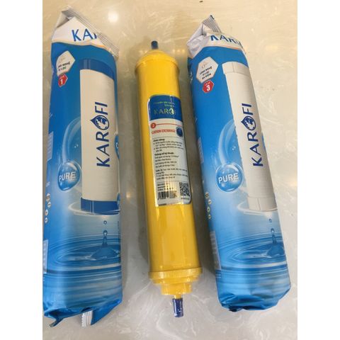 Bộ 3 Lõi Lọc Nước Karofi Số 123 - Lõi Thay Thế Chính Hãng Cho Máy Lọc Karofi K8RO-H - Xử Lý Nước Cứng, Loại Bỏ Cặn Bẩn