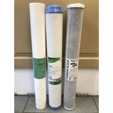 Combo Bộ 3 Lõi Lọc Nước 20 Inch - Thay Thế Lõi Cho Máy Lọc Nước R.O & Hệ Thống Lọc Sinh Hoạt