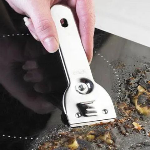 Dụng Cụ Vệ Sinh Bếp Từ Thiết Kế An Toàn - Thép Không Gỉ Mạ Crôm, Lưỡi Trượt Dễ Dàng Vệ Sinh Bề Mặt Bếp Điện, Gas
