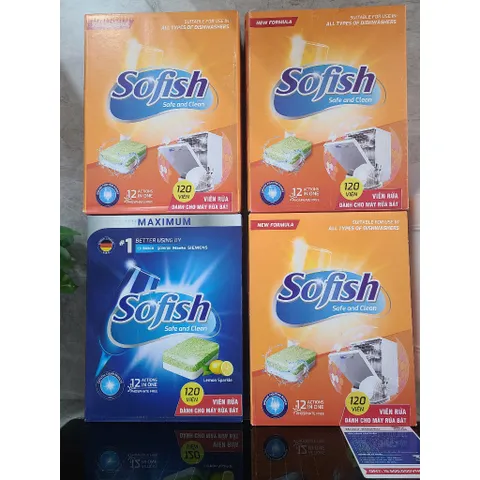 Viên Rửa Bát Sofish 120 Viên Hương Chanh - Làm Sạch Vượt Trội, Đánh Bay Vết Bẩn Cứng Đầu Cho Máy Rửa Chén Gia Đình