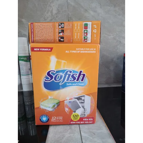 Viên Rửa Bát Sofish 120 Viên Hương Chanh - Làm Sạch Vượt Trội, Đánh Bay Vết Bẩn Cứng Đầu Cho Máy Rửa Chén Gia Đình