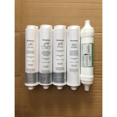 Bộ 5 Lõi Lọc Kangaroo 12345 Chính Hãng - Dùng Cho Máy Lọc Nước KG100HU, KG100HU+, MED, EED - Đảm Bảo Nguồn Nước Sạch Tinh Khiết