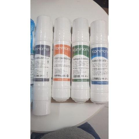 Bộ 7 Lõi Lọc Nước Korihome Dùng Cho Máy WPK-902 - 2 Sediment, 1 Pre Carbon, Màng RO, 1 Post Carbon, 1 Hydrogen, 1 Nano Silver - Lọc Sạch 99,99% Tạp Chất