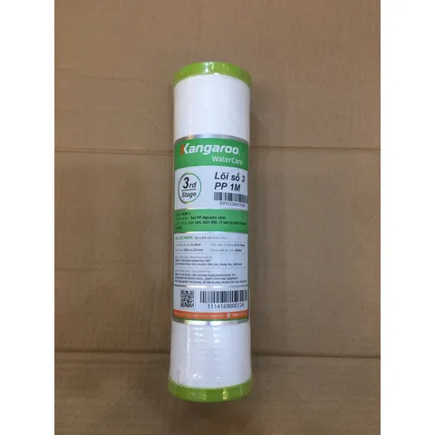 Lõi lọc nước Kangaroo số 3 - Sợi PP (sợi bông) - Chức năng lọc tạp chất > 1 micro, hiệu suất cao cho máy lọc nước