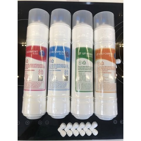 COMBO 4 lõi lọc nước Hàn Quốc 1 đầu (made in Korea) dùng cho máy lọc nước UF: CNC, Newlife, ryo...