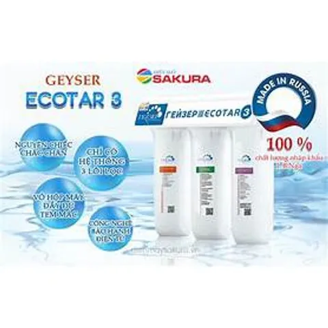 Máy lọc nước nano Geyser ECOTAR 3, không dùng điện không nước thải, nước sau lọc uống trực tiếp không cần đun sôi.