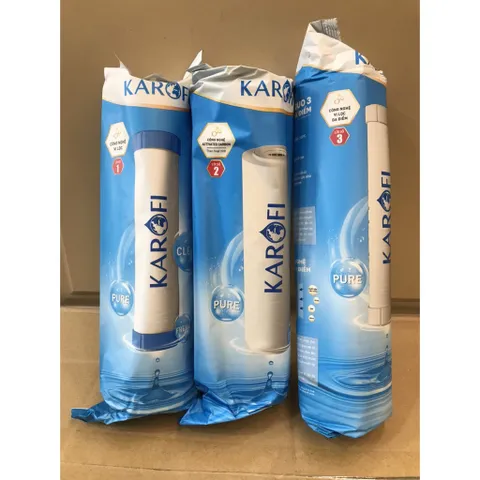 Bộ 3 Lõi Lọc Nước RO KAROFI Chính Hãng Dùng Cho Máy Cũ - Tiêu Chuẩn SMAX DUO 1,2,3 Chống Nhiễm Bẩn