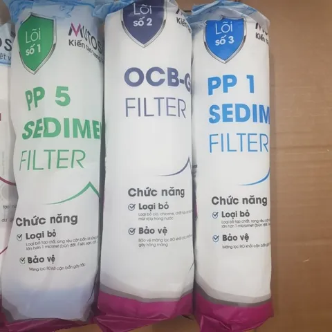 Lõi Lọc Nước 123 Mutosi - Thay Thế Máy Lọc Mutosi, Karofi, Kangaroo, Sunhouse - Lõi PP5, GAC, CTO-GAC Chất Lượng Cao