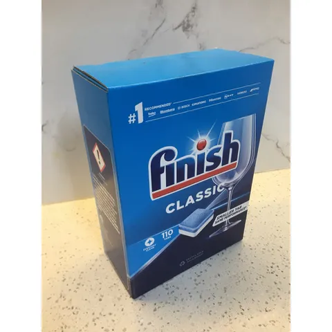 HỘP 110 VIÊN RỬA BÁT FINISH CLASSIC - Hàng Chính Hãng  - Sử dụng được cho đa dạng các dòng máy như Electrolux, Candy...