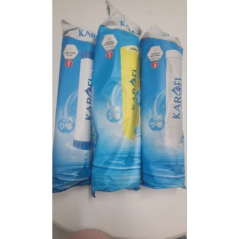 Bộ Lõi Lọc Nước Karofi 123 - PP5 Cation Than Nén Cho Nguồn Nước Giếng, Nước Cứng, Chất Lượng Cao, Hàng Chính Hãng