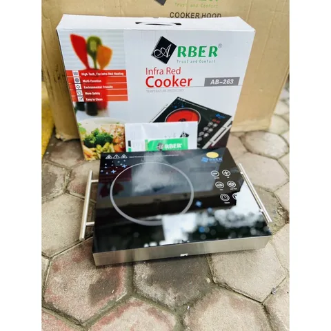 Bếp Hồng Ngoại Để Nổi Arber 2200W - Bếp Điện Cảm Ứng, Có Hẹn Giờ và Khóa Trẻ Em, Mặt Kính Ceramic Màu Xanh Lá
