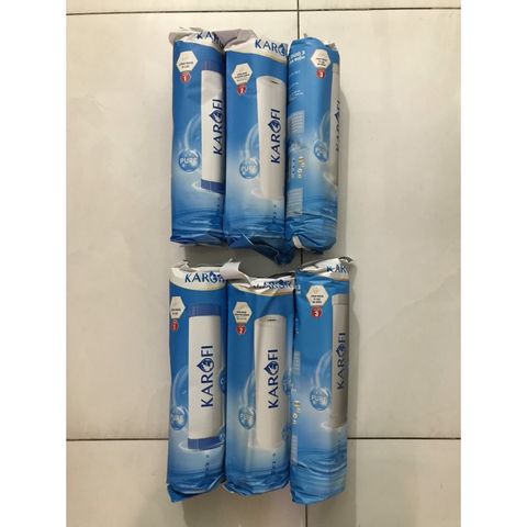 Bộ Lõi 123 KAROFI Chính Hãng - Combo 2 Bộ (2 Lõi 1, 2 Lõi 2, 2 Lõi 3) Dành Cho Máy Lọc Nước RO Cũ