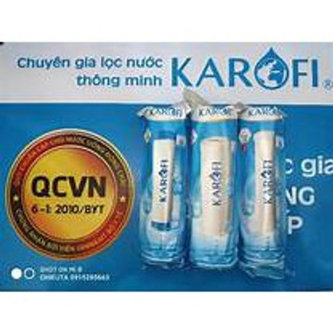 Bộ Lõi 123 KAROFI Chính Hãng - Combo 2 Bộ (2 Lõi 1, 2 Lõi 2, 2 Lõi 3) Dành Cho Máy Lọc Nước RO Cũ
