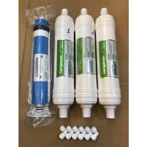 Bộ 4 Lõi Lọc Nước Kangaroo 1234 - Lõi Đúc 123 + Màng RO 1812 - Hàng Chính Hãng, Lọc Nước Sạch Tinh Khiết, Bộ Phụ Kiện Gia Đình