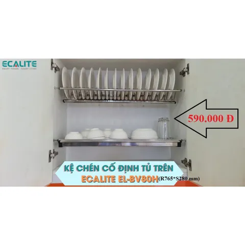 Kệ Chén Bát Cố Định Ecalite 2 Tầng Cho Tủ Bếp Trên - Thiết Kế Hiện Đại, Gọn Gàng, Tiện Lợi Sắp Xếp Chén Bát