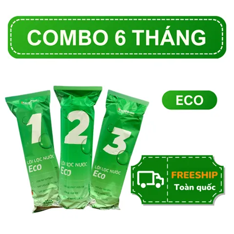 Combo Bộ 3 Lõi Lọc Nước Kangaroo ECO - Lõi Lọc Thô 5 Micron, Than Hoạt Tính, PP 1 Micron - Thiết Bị Gia Dụng An Toàn