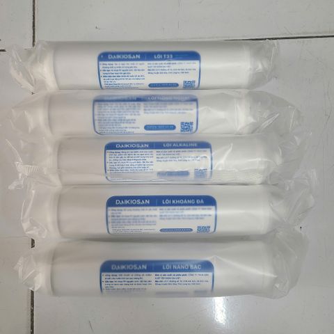 Bộ 5 Lõi Chức Năng DAIKIOSAN - T33, Hồng Ngoại, Khoáng Đá, Alkaline, Nano Bạc - Nâng Cao Chất Lượng Nước Uống An Toàn