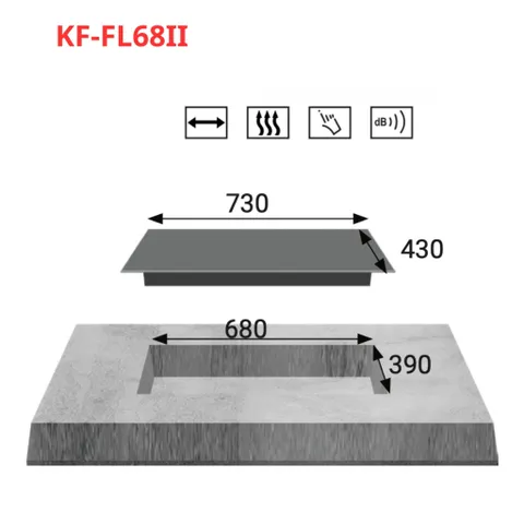 Bếp Điện Từ Đôi KAFF KF-FL68II New Plus - Mặt Kính Schott Ceran, Tiết Kiệm Điện, Điều Khiển Cảm Ứng, Công Suất 3200W
