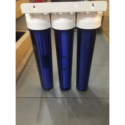 Bộ lọc thô đầu nguồn 20inc , 3 cốc lọc trong kèm lõi lọc , tay vặn