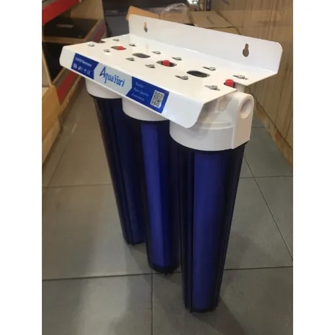 Bộ lọc thô đầu nguồn 20inc , 3 cốc lọc trong kèm lõi lọc , tay vặn