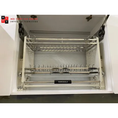 Giá bát di động – Giá bát đĩa nâng hạ Eurogold inox mạ Crom , một vật trang trí giúp nâng tầm không gian của căn bếp