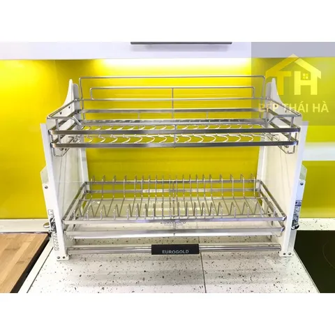 Giá bát di động – Giá bát đĩa nâng hạ Eurogold inox mạ Crom , một vật trang trí giúp nâng tầm không gian của căn bếp