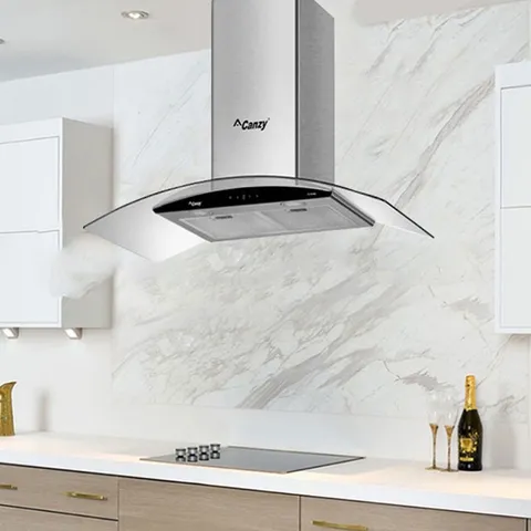 [Giá Tốt] Máy hút khói Cảm ứng kính cong cao cấp Canzy cz-9970s , Bảo hành 3 năm , Động cơ siêu bền , hút êm