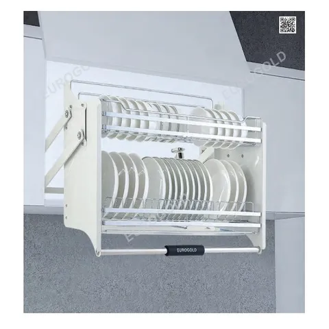 KỆ CHÉN NÂNG HẠ DI ĐỘNG EUROGOLD INOX 304 CAO CẤP - KHÔNG BỊ HAN GỈ