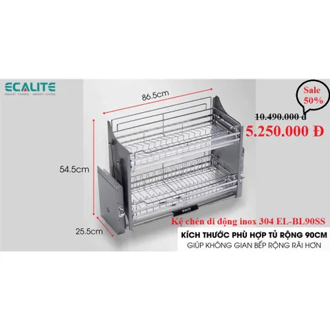 Kệ Chén Nâng Hạ Di Động Inox 304 - Giá Bát 2 Tầng An Toàn, Tiện Dụng, Chống Han Gỉ Cho Bếp Sang Trọng