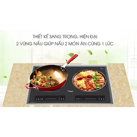 Bếp đôi hồng ngoại điện từ Canzy CZ DELUXE 111SGH - Hàng chính hãng , INVERTER tiết kiệm 30% điện năng