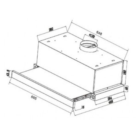 Máy Hút Mùi Âm Tủ Cảm Ứng Binova BI-26-GT-70 - 70cm, Công Suất 650 m3/h, Tiết Kiệm Điện, Bảo Hành 3 Năm Chính Hãng