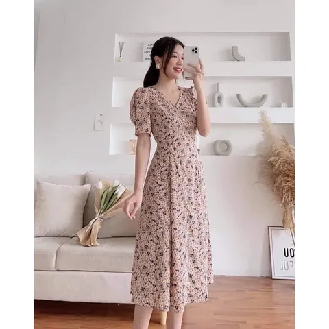 Pass đầm dài cúc ngọc