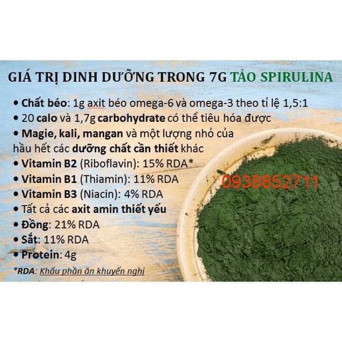 Tảo Spirulina Vĩnh Hảo 500g - Nguyên Chất 100%, Tăng Cường Sức Đề Kháng, Hỗ Trợ Giảm Cân và Tăng Cân, Không Chất Bảo Quản