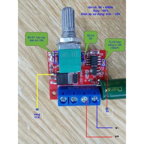 Mạch CLK mod từ mạch PWM dùng cho động cơ chuyên quạt BLDC
