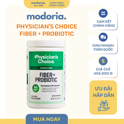 Bột Bổ Sung Chất Xơ & Probiotic Physician's Choice Fiber + Probiotic Mỹ - Hỗ Trợ Cân Bằng Hệ Tiêu Hóa Hằng Ngày