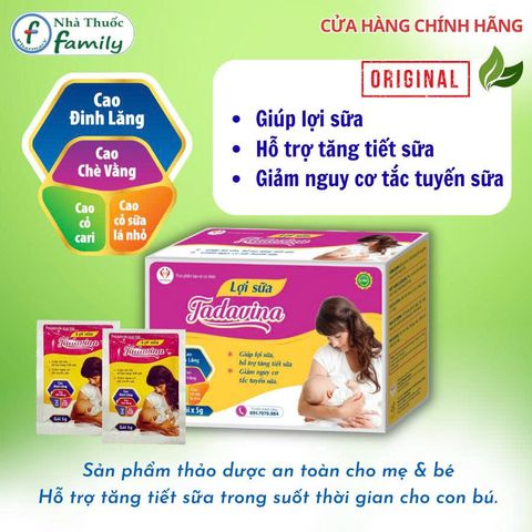 Lợi Sữa TADAVINA H30 - Tăng Tiết Sữa, Giảm Tắc Tuyến Sữa Cho Mẹ Sau Sinh - Sản Phẩm Bảo Vệ Sức Khỏe Mẹ Và Bé