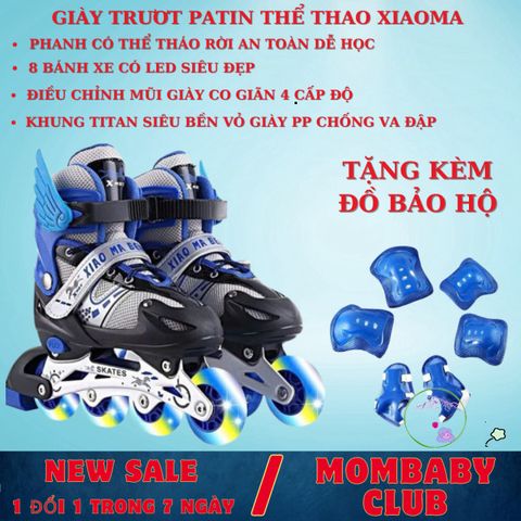 Giày Patin Thể Thao LED 8 Bánh - Khung Titan & Đồ Bảo Hộ, Dành cho Trẻ Em & Người Lớn - Họa Tiết Xinh Xắn 