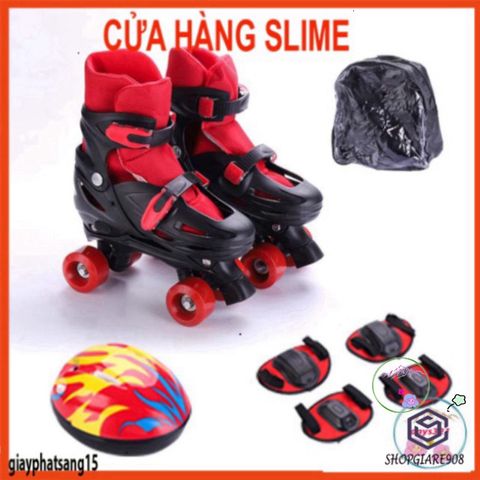 Giày Patin 4 Bánh 2 Hàng An Toàn - Tặng Kèm Bộ Bảo Hộ - Giày Trượt Patin Chất Lượng Cao Cho Trẻ Em