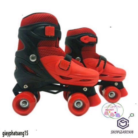 Giày Patin 4 Bánh 2 Hàng An Toàn - Tặng Kèm Bộ Bảo Hộ - Giày Trượt Patin Chất Lượng Cao Cho Trẻ Em