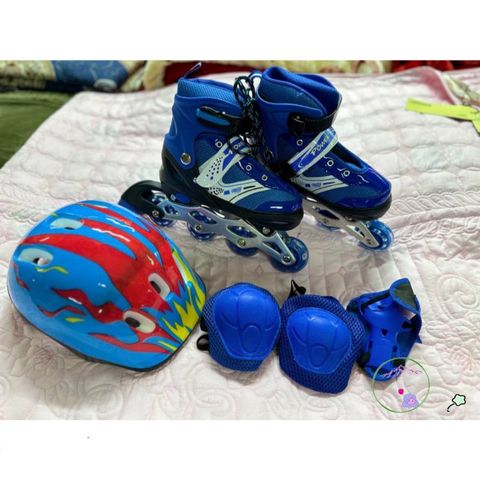 Giày Patin Cao Cấp Meiyaya Điều Chỉnh Kích Thước Cho Trẻ Em & Người Lớn - Phù Hợp Tập Luyện Ngoài Trời, Màu Xanh Đỏ