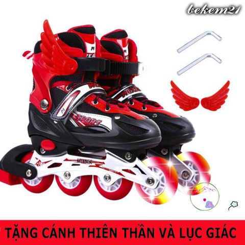 Giày Trượt Patin Phát Sáng Cho Trẻ Em - Mẫu Mới Cao Cấp QF, Chất Liệu Bền - Tặng 2 Cờ Lê, An Toàn và Thoải Mái