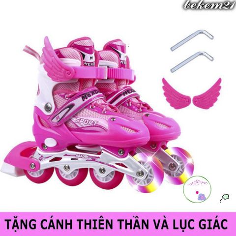 Giày Trượt Patin Phát Sáng Cho Trẻ Em - Mẫu Mới Cao Cấp QF, Chất Liệu Bền - Tặng 2 Cờ Lê, An Toàn và Thoải Mái