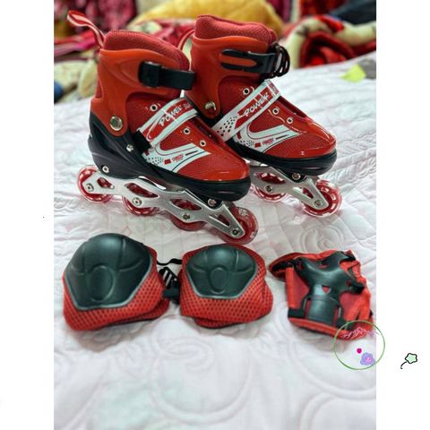 Giày trượt patin phát sáng điều chỉnh kích thước cho trẻ em & người lớn - Sport kiểu mới 2024, dễ lướt và bảo vệ chân tối ưu!