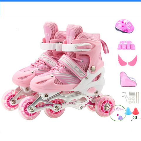 Giày Trượt Patin Biến Hình Cho Trẻ Em - Điều Chỉnh Từ 1 Hàng Sang 2 Hàng + Bộ Bảo Hộ ️ - Phiên Bản Mới tại Hanna Shop
