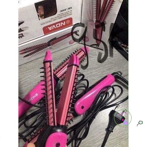 Lược Điện 3in1 NOVA 8890 - Máy Làm Tóc Xoăn, Uốn Phồng & Sấy Cúp An Toàn, Tiện Lợi Cho Tóc Mềm Mại, Phong Cách Thời Trang
