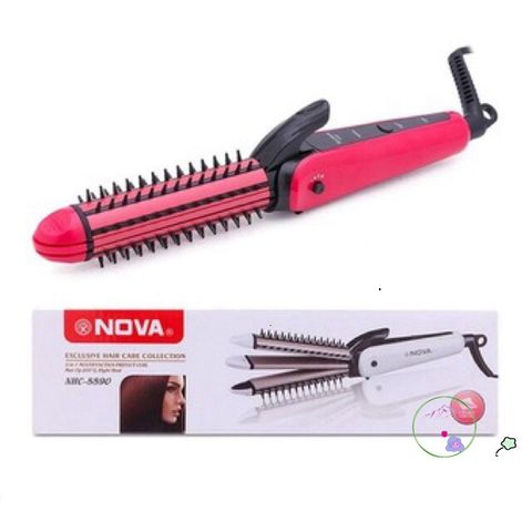 Lược Điện Đa Năng NOVA NHC-8890 - 3 Trong 1 Uốn Xoăn, Duỗi Thẳng, Dập Xù An Toàn Cho Tóc - Thiết Kế Nhỏ Gọn, Tiện Lợi