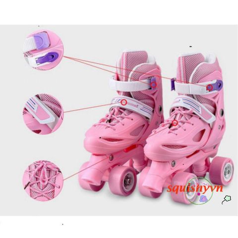 Giày Trượt Patin 4 Bánh Trẻ Em - Size 5-14 Tuổi, Giày Patin Cho Bé Trai Gái, Chắc Chắn, Giá Rẻ, Thể Thao Ngoài Trời